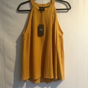 Anthropologie W5 NWT Gold Ribbed Top Size XL
